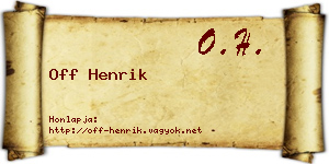 Off Henrik névjegykártya