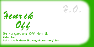 henrik off business card